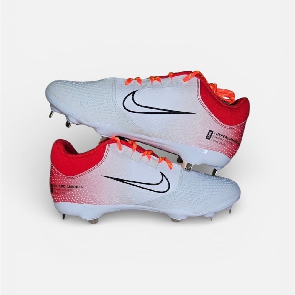 Nike Hyperdiamond 4 Pro Fastpitch Cleats Women 7.5 Metal Red White